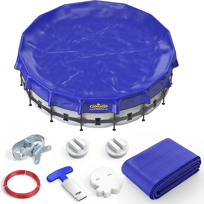Pool Covers for Above Ground Pools - 24 ft Round Winter Pool Cover, Extra Durable Cold- and UV-Resistant Heavy-Duty Swimming Pool Cover for Winterizing