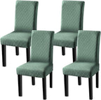 Fuloon 4 Pack Super Fit Stretch Removable Washable Short Dining Chair Protector Cover Seat Slipcover for Hotel, Dining Room, Ceremony, Banquet Wedding Party