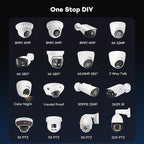 ONWOTE 6MP Super HD PoE IP Security Camera with Audio, AI Human Vehicle Detection, 3072x2048 6 Megapixels, 122° FoV, Indoor/Outdoor Commercial Wired Camera for Business, Add-on to PoE NVR System