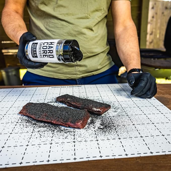 Hardcore Carnivore Black | All-Purpose Beef Seasoning Rub, 13oz Shaker | Texas-Made Classic Coarse Rub with Activated Charcoal - Blend for Steak, Brisket, Burgers, BBQ, Grilling and Smoking MSG Free