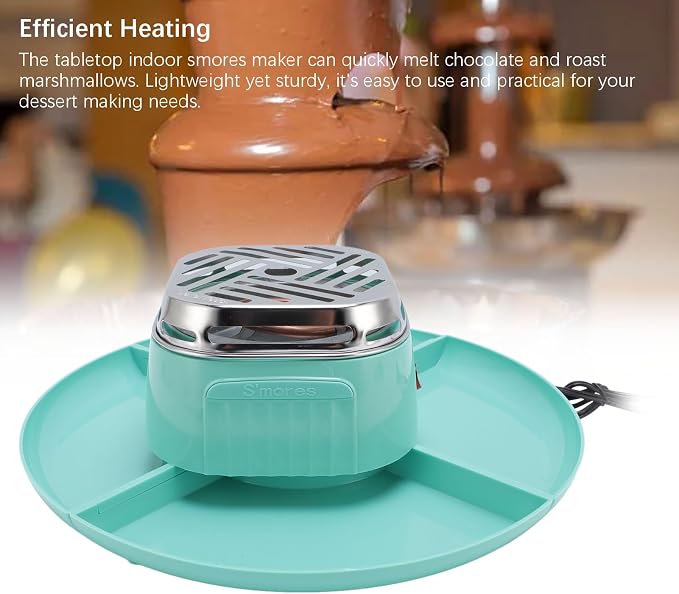 Tabletop Indoor Smores Maker with 4 Tray Electric Chocolate Roaster Adjustable Temperature Removable Trays for Party Gathering (US Plug 120V)