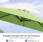 PURPLE LEAF 10 Feet Patio Umbrella Outdoor Cantilever Square Umbrella Aluminum Offset Umbrella with 360-degree Rotation for Garden Deck Pool Patio Apple Green