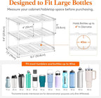 Lifewit Stackable Bottle Storage Organizer, Clear Freestanding Wine Holder for Cabinet, Large Slot Water Bottle Tumbler Cup Organizer for Pantry, Plastic Wine Rack for Fridge Cellar, 3Tier Hold 9