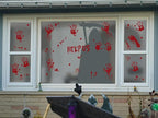 Halloween Window Clings Decorations, Bloody Handprint and Footprint Stickers, Scary Halloween Party Decor for Windows and Cars, Indoor/Outdoor Use - 12 Sheets