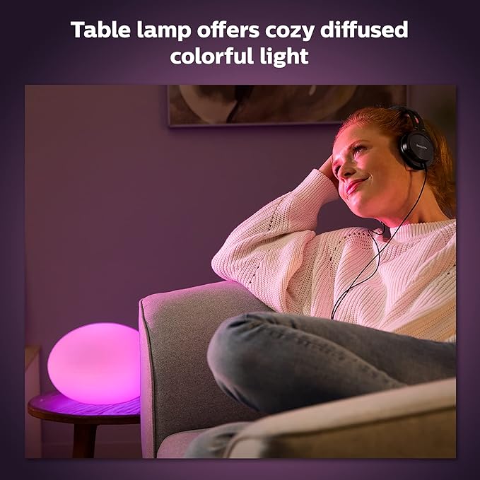 Philips Hue Flourish Smart Table Lamp, White- White and Color Ambiance LED Color-Changing Light- 1 Pack - Control with Hue App- Compatible with Alexa, Google Assistant, and Apple Homekit