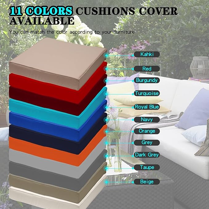 ClawsCover 14Pack Outdoor Seat and Back Cushions Replacement Covers Fit for 7Pieces 6-Seater Wicker Rattan Patio Furniture Set Sectional Couch Chair,Red-Include Cover Only (Large)