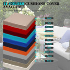 ClawsCover 13Pack Outdoor Seat and Back Cushions Replacement Covers Fit for 7Pieces Wicker Rattan Patio Furniture Set Sectional Couch with Dining Table and Ottoman,Turquoise-Include Cover Only