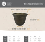 The HC Companies Sierra Round Self-Watering Pot - Lightweight Plastic Planter for Herbs & More - Durable Plant Pots for Indoor Plants & Outdoor Plants (13” Celtic Bronze, Pack of 2)