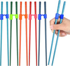 5 Pairs Reusable Chopsticks Helpers Training Chopstick for Beginner Replaceable Practice Chopsticks Non-slip Training Chopstick for Adults Learner(Alloy,Mixed Color)