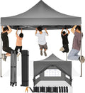 COBIZI 10x10 Pop up Canopy Tent with 4 Sidewalls, Waterproof Heavy Duty Commercial Canopy for Parties, Outdoor Tent, Garden Gazebo, Carry Bag with Wheel (10x10ft, Gray)