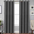 H.VERSAILTEX Charcoal Gray Blackout Curtain Panels for Bedroom Kitchen Curtains Blackout Room Darkening Curtains Window Panel Drapes for Basement - 2 Panels - 52 inch Wide by 84 inch Long, Grommet Top