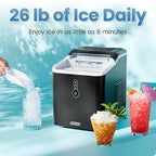 Iceman by Chefman Nugget Ice Maker Countertop, Pebble Ice Maker Machine, 26 lb in 24 Hours, Ready in 6 Minutes, Removable Ice Basket, Fun and Chewable Cubes, 1.5L Water Tank, Self-Cleaning Function