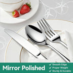 49-Piece Silverware Set with Organizer, Stainless Steel Flatware Utensils Set for 8, Forks and Spoons Silverware Set Cutlery Set with Steak Knives, Dishwasher Safe