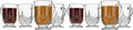 Godinger Coffee Mugs, Tea or Hot Water Glass Cups - Dublin Collection, Set of 4, 10 fluid ounces (Pack of 2)