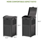 Patiowell 36 Gallon Outdoor Trash Can, Resin Outdoor Garbage Can with Lid for Patio, Backyard, Deck, Black