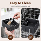 SelfTek Coffee Knock Box - Silicone coffee grounds container with Tamper Stand & Cleaning Brush Non-Slip Base & Handle, Easy Clean, Essential Coffee Maker Accessories