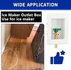 (1 Pack) Lidertik 1/2 inch Expansion PEX-A Pre-Assembled Ice Maker Outlet Box Valve 1/4 inch Recessed Refrigerator Water Line Wall Box with Shut Off Valve LI-ZBQH-530