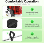 43CC Weed Wacker, 1.25kW Gasoline Grass Trimmer, 8500R/Min Lawn Brush Cutter, 2-Stroke Garden Mower with Grass Baffle & Funnel for Lawn Pond Side Weed Removal Landscaping