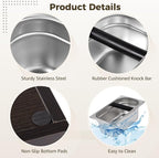 Stainless Steel Espresso Knock Box, Large Capacity Coffee Grounds Container with Removable Inner Tank, Rubber Knock Bar, Anti-Slip Base, Barista Coffee Accessories for Home and Cafe Use