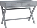 Linon Grey Campaign Style Sawyer Desk