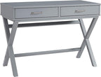 Linon Grey Campaign Style Sawyer Desk