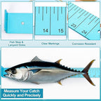 Zonon 1/8" x 2'' x 24" Fish Measuring Board Anodized Aluminum Fish Ruler Aqua Blue Corrosion Resistant Boat Measuring Tool for Fishing Competition Fresh and Salt Water