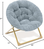 Milliard Mini Cozy Chair for Kids, Sensory Faux Fur Folding Saucer Chair for Toddlers, Grey