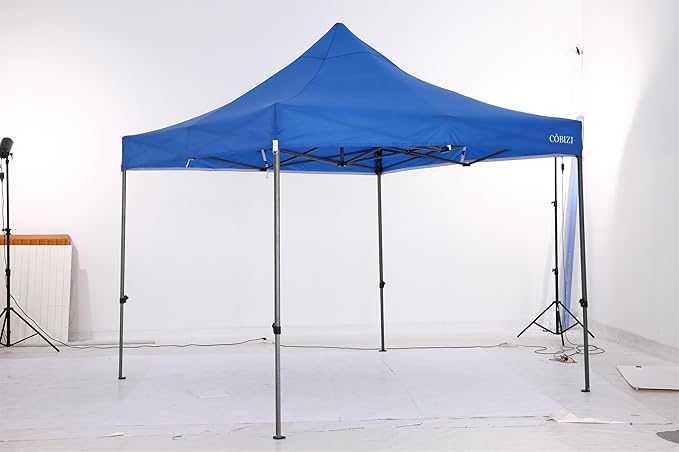 COBIZI 10x10 Pop Up Canopy Without Sidewall,Heavy Duty Canopy UPF 50+ All Season Wind Waterproof Commercial Outdoor Wedding Party Tents for Parties Canopy Gazebo with Carry Bag(10 x 10 ft Black)