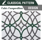 H.VERSAILTEX Blackout Curtains 84 inch Length 2 Panels Set Thermal Curtains & Drapes Window Treatment Noise Reducing Geometric Modern Grommet Living Room Curtains for Bedroom - Hunter Green and Gray