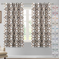 H.VERSAILTEX Blackout Curtains Printed Design 63 Inch Length 2 Panels Set Thermal Insulated Curtains for Bedroom Living Room Geometric Modern Grommet Window Drapes - Taupe and Brown