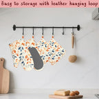 Autumn Leaves Heat-Resistant Silicone Oven Mitts and Pot Holder 4 Piece Set,Non-Slip Kitchen Oven Gloves for Baking, BBQ, Cooking,Grilling