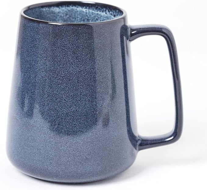 Large Ceramics Coffee Mugs,24 OZ,Large Handle Design,Extra Large Tea and Coffee Cup for Office and Home，Microwave And Dishwasher Safe(Color:24 oz blue)