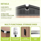Metal Storage Shed,Outdoor Storage Building 8x6,Large Backyard Shed with Lockable Door,Waterproof Outside Storage Shed