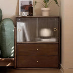 YESWOOD Modular Bookcase Storage Cubes, 100% Solid Rubberwood TV Stand Free Combination, Small Walnut Color Buffet Cabinet for Living Room Bedroom Study