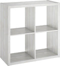 ClosetMaid 4550 Decorative Open Back 4-Cube Storage Organizer, Bleached Walnut