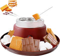 2-in-1 Electric Chocolate Fondue & Marshmallow Toaster Set, with 4 Forks & Detachable Trays, DIY Dessert Station for Parties & Birthdays