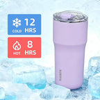 BJPKPK 20oz Spill Proof Coffee Tumbler, Insulated Stainless Steel Cup | Double Wall Vacuum, Leakproof Lid, Keeps Hot/Cold/Iced, BPA Free, Dishwasher Safe, Cupholder, Travel, Lavender