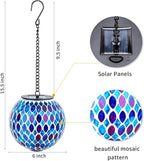 VCUTEKA Hanging Solar Lanterns Mosaic Solar Lights with Hook Up, Outdoor Garden Lights Decor for Yard Tree Fence Patio