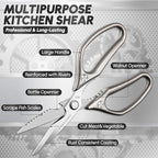 SSGP Heavy Duty Kitchen Shears Set - All Purpose Meat Scissors for Food | Sharp Japanese Stainless Steel, Dishwash Safe Detachable, Kitchen Scissors for Poultry Chicken Crab Leg Fishing, Cooking Gift
