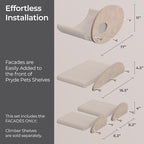 Accessory ADD-ON Set of 4 Facades Covers Compatible with Cat Wall Shelves by Pryde Pets - 100% Sustainable PET Felt - Climbers Sold Seperately - Cats Shelf Privacy and Safety Bumpers (Oatmeal)