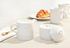 Le Creuset Stoneware Vancouver Mug, Set of 4, 14 oz. each, White