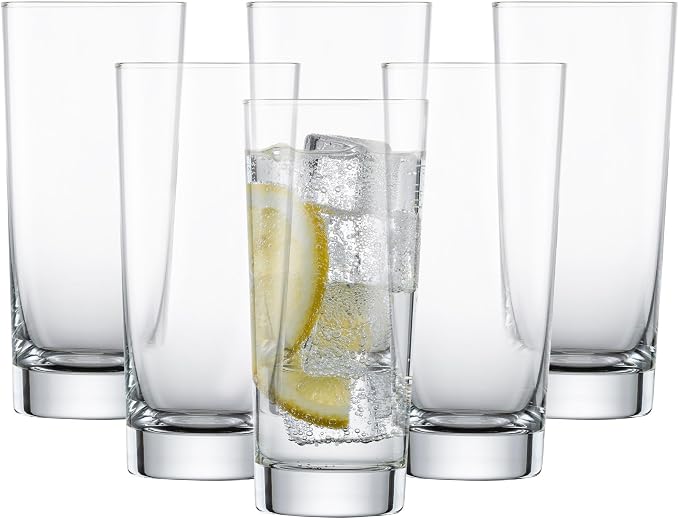 SCHOTT ZWIESEL Basic Bar Selection Long Drink Glass (Set of 6), Drinking Glass for Longdrinks, Dishwasher-Safe Tritan Crystal Glasses, Made in Germany (11 Ounce)