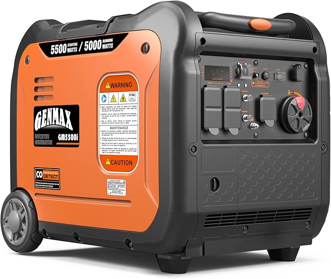 GENMAX Generator，EPA Compliant, Eco-Mode Feature, Ultra Lightweight for Backup Home Use & Camping