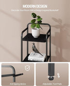 Bookcase Bookshelf, Narrow Book Shelf, Industrial Coner Shelf Storage Organizer, Slim Shelving Unit for Home Office, Living Room, Bedroom, Kitchen, 5-Tier Black BC24504B