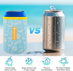 WKieason Neoprene Can Sleeves Insulators Beer Coozies 3 Size - 12OZ Standard Can Sleeve, 12OZ Slim Can Sleeve 16OZ Standard Can Sleeve, 12OZ Standard Beer Can Coolers Coolier Sleeves(Small Daisy Blue)