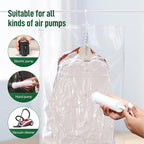 Hanging Vacuum Storage Bags For Clothes With Hand Pump,Coat Storage Bag Hanging,Vacuum Bags For Clothes,Space Saver Vacuum Storage Bags,Garment, Clothing, Dress, Suit, Long Coat, Jacket(Combo 4 Pack）