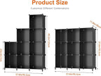 HOMIDEC Closet Organizers and Storage, 9 Cube Storage Organizer, Black | Portable Closet Organizer, Storage Cubes Shelves, for Bedroom, Kids Room, Bathroom, Wardrobe, Clothes Rack