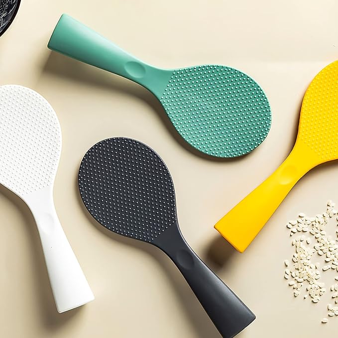 Silicone Standing Rice Spatula with Non-Stick Paddle, Heat Resistant Rice Cooker Spoon, Serving Spoon - Space Gray