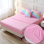 JQinHome Glitter Bedding Set Twin Size,6 Piece Bed in A Bag 3D Colorful Rainbow Galaxy Comforter Set for Girls Kids-All Season Microfiber Tie-Dye Bedding Sets(Rainbow)
