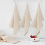 Homaxy 100% Cotton Oversized Waffle Weave Kitchen Towels, 5-Pack, Beige | 20 x 28 Inches, Ultra Soft Absorbent Dish Towels, Quick Drying Large Cleaning Towels